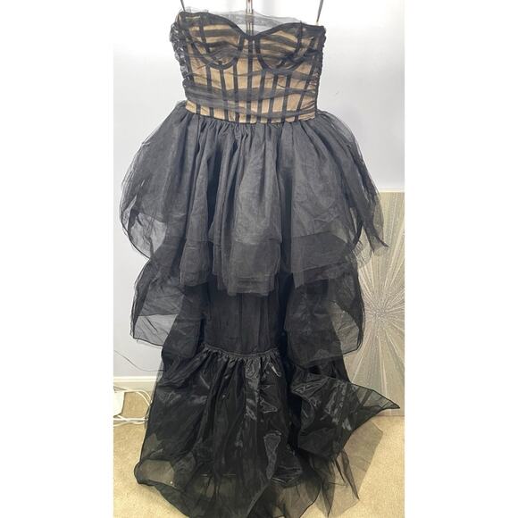 NBD Paula Tiered Tulle Corseted Black Maxi Dress Size XS - Picture 5 of 9